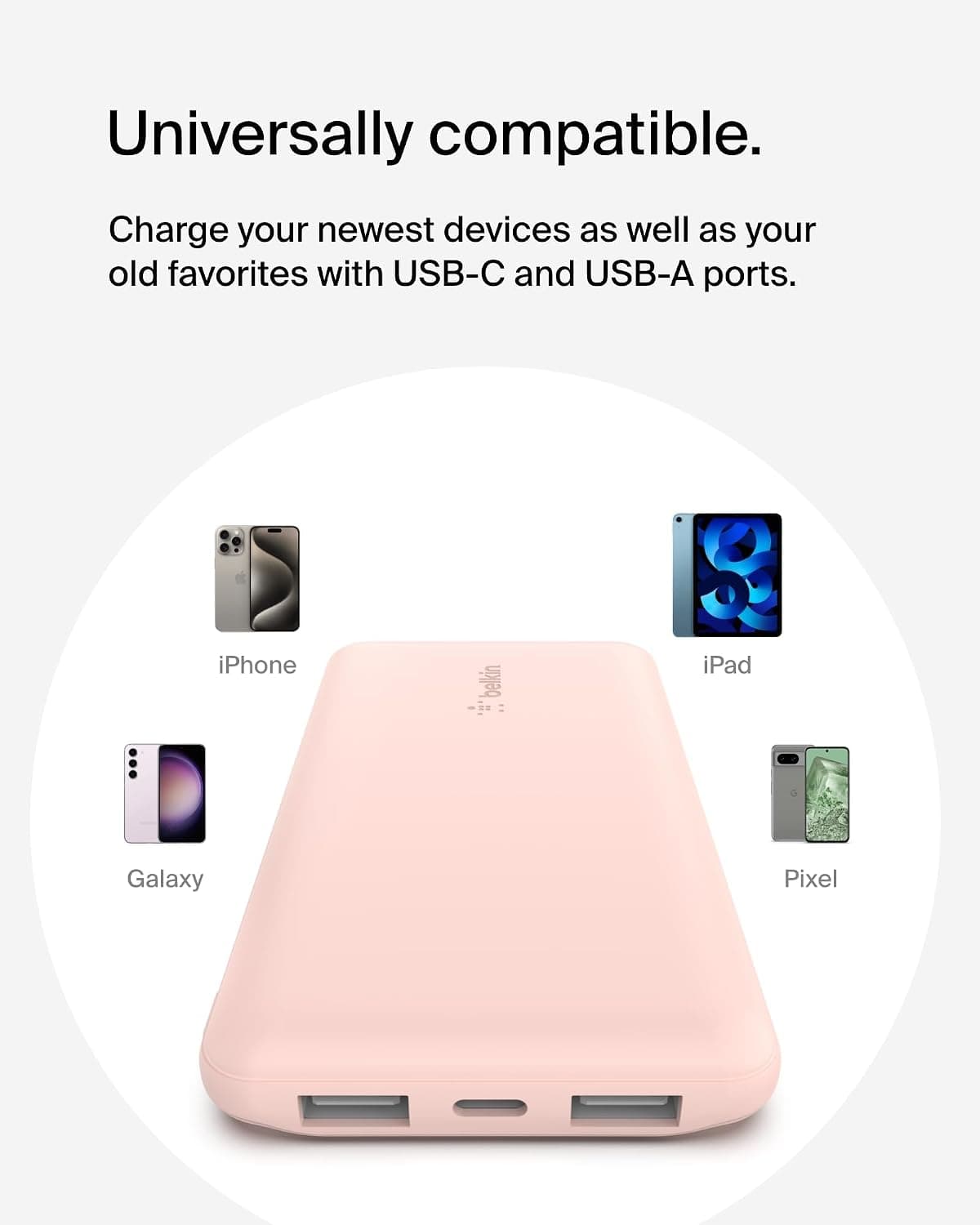 پاوربانک Belkin BoostCharge 10000mAh 15W با 1 پورت USB-C و 2 پورت USB-A پاوربانک Belkin BoostCharge 10000mAh 15W با 1 پورت USB-C و 2 پورت USB-A