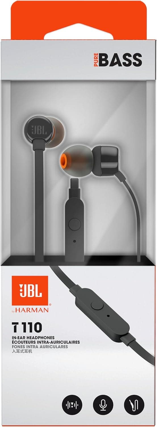 هدفون سیمدار داخل گوشی JBL Tune 110 با صدای باس قوی مشکی مدل JBLT110BLK هدفون سیمدار داخل گوشی JBL Tune 110 با صدای باس قوی مشکی مدل JBLT110BLK