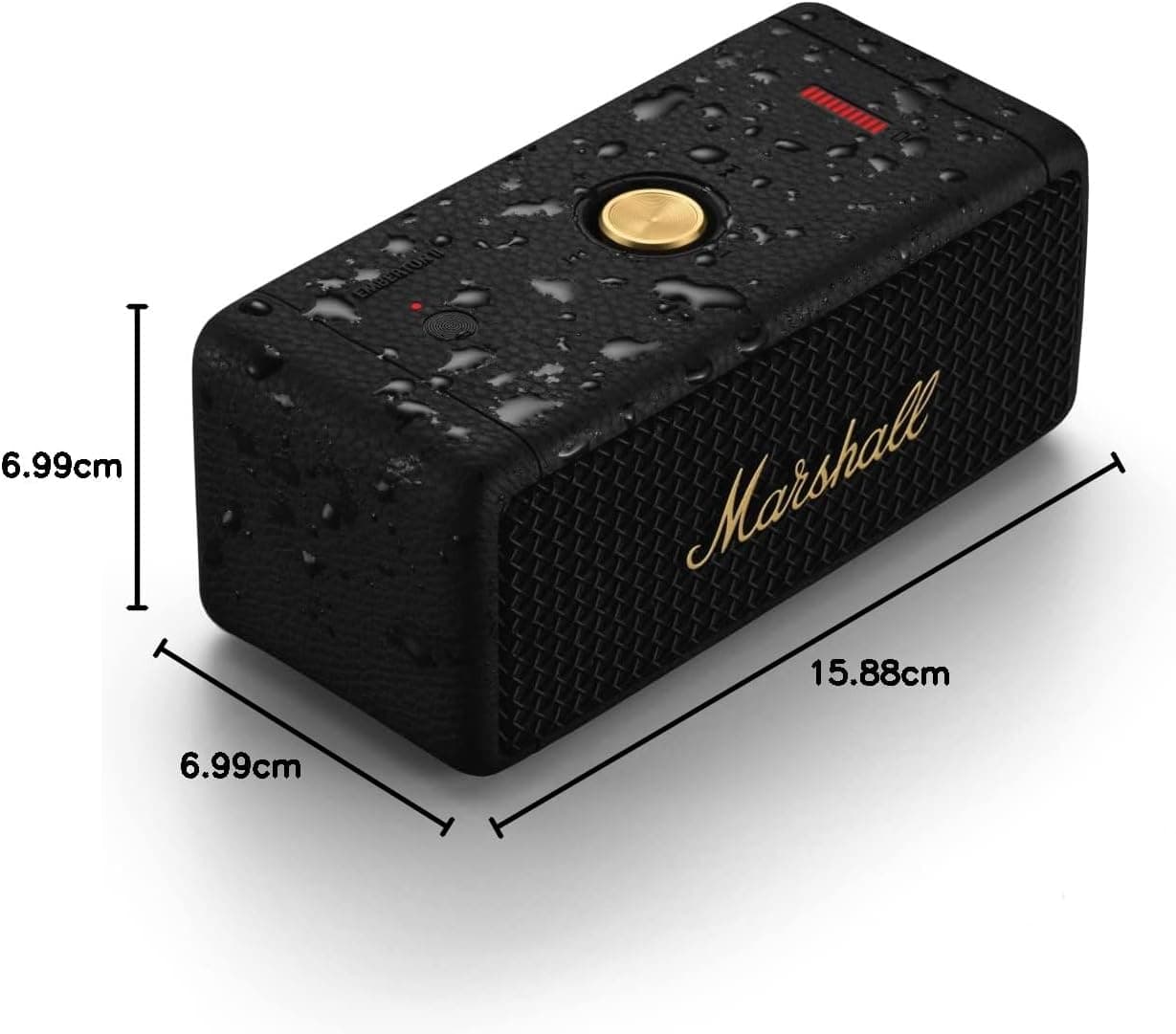 اسپیکر بلوتوثی Marshall مشکی و برنجی مدل Emberton II اسپیکر بلوتوثی Marshall مشکی و برنجی مدل Emberton II