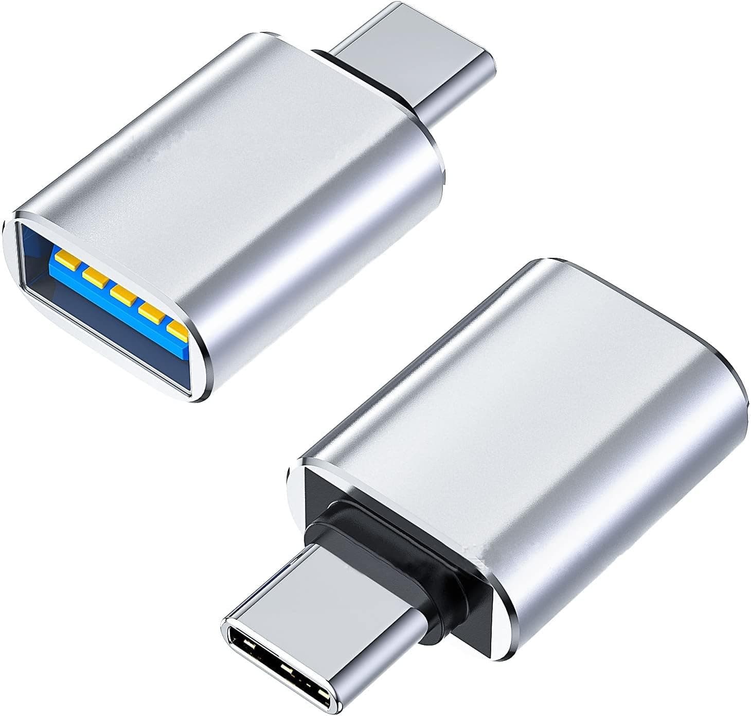 مبدل USB C به USB برند Disenkelubo، بسته 2 عددی، نقرهای مبدل USB C به USB برند Disenkelubo، بسته 2 عددی، نقرهای