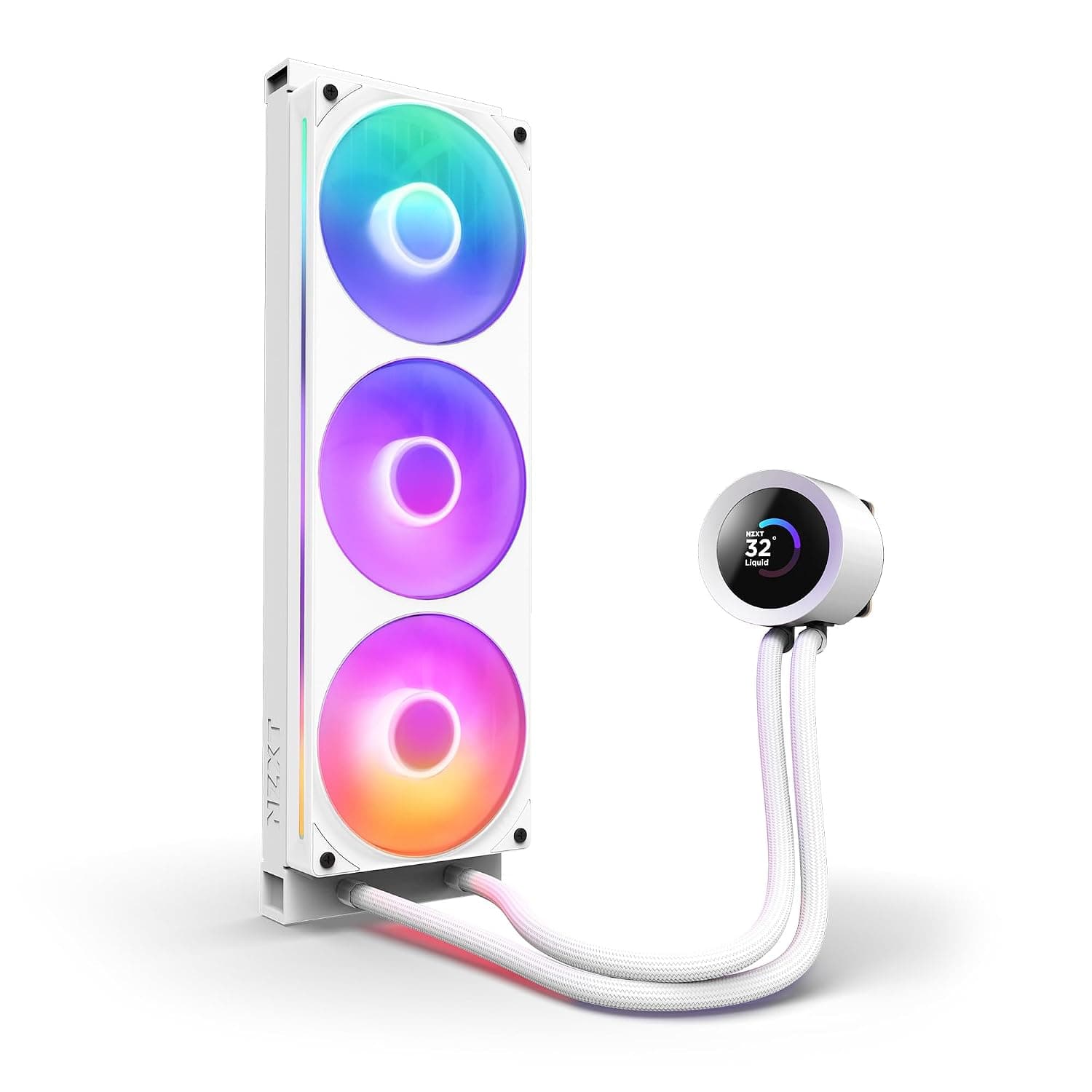 خنککننده مایع پردازنده NZXT Kraken Plus 360 RGB با رادیاتور 360mm، فن F360 RGB و نمایشگر LCD مربعی 1.54 اینچی، سفید خنککننده مایع پردازنده NZXT Kraken Plus 360 RGB با رادیاتور 360mm، فن F360 RGB و نمایشگر LCD مربعی 1.54 اینچی، سفید