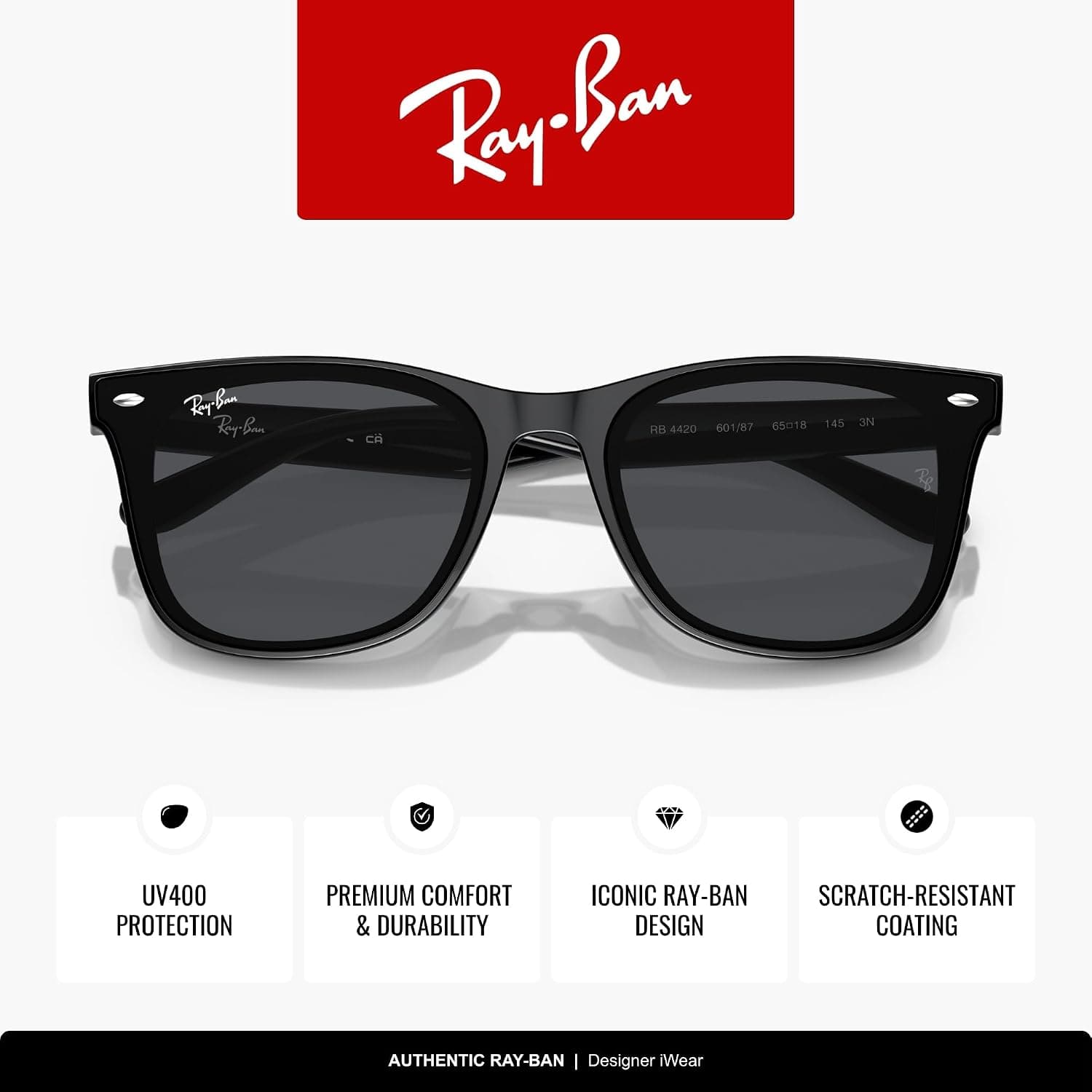 عینک آفتابی مردانه Ray-Ban چهارگوش مدل Rb4420 عینک آفتابی مردانه Ray-Ban چهارگوش مدل Rb4420