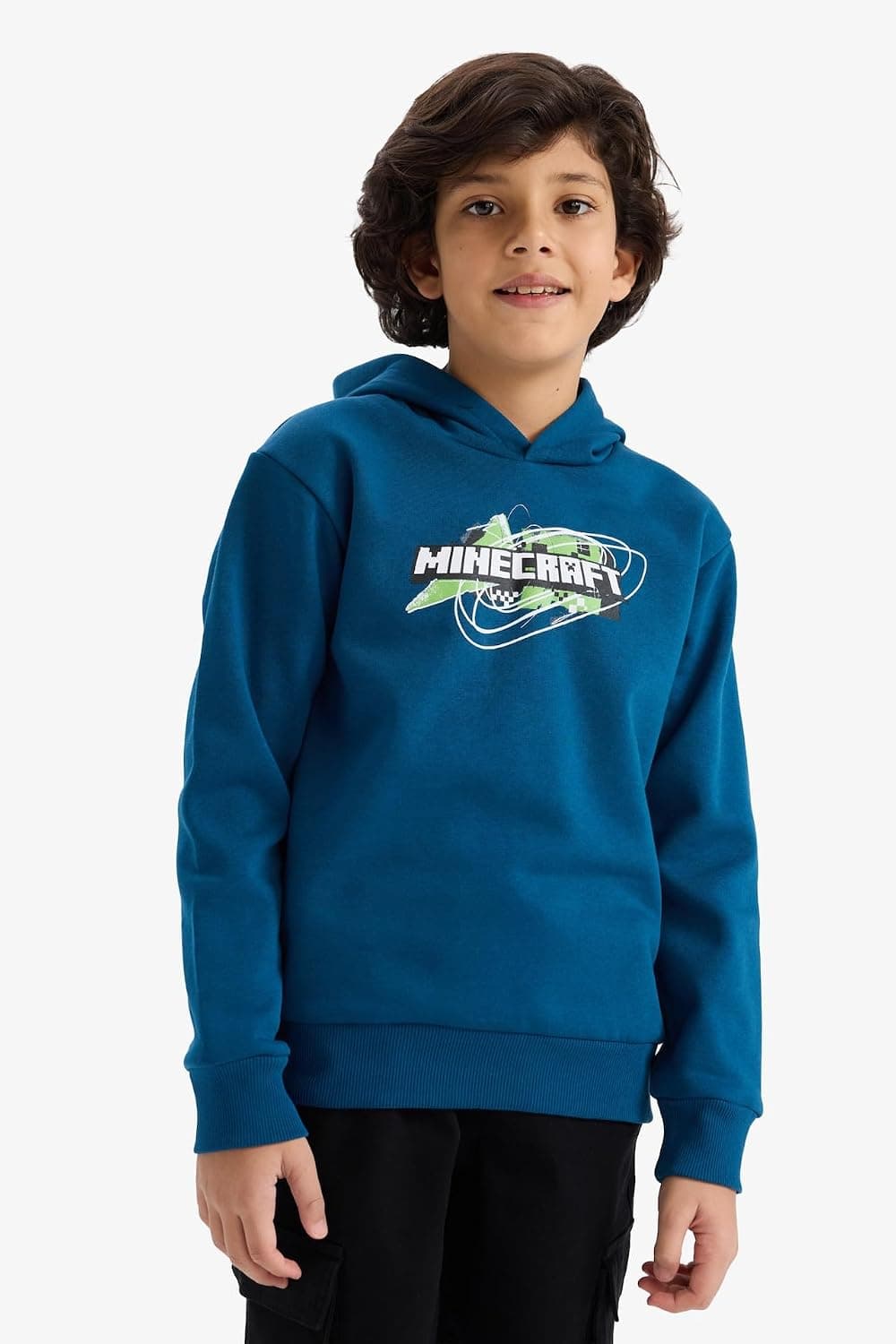 سوئیشرت کاپوتدار پسرانه DeFacto Minecraft مدل G6915A825CW سوئیشرت کاپوتدار پسرانه DeFacto Minecraft مدل G6915A825CW