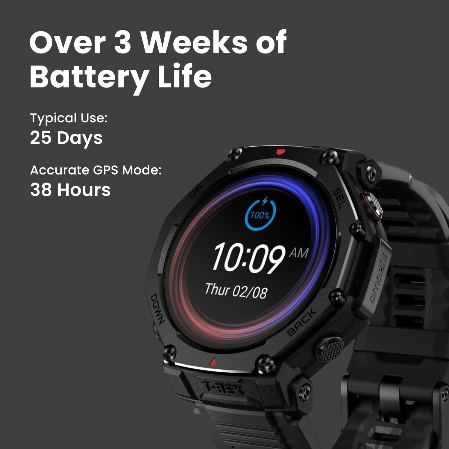 ساعت هوشمند فضای باز Amazfit مدل T-Rex 3 Pro با نمایشگر AMOLED یاقوت کبود 48 mm ساعت هوشمند فضای باز Amazfit مدل T-Rex 3 Pro با نمایشگر AMOLED یاقوت کبود 48 mm
