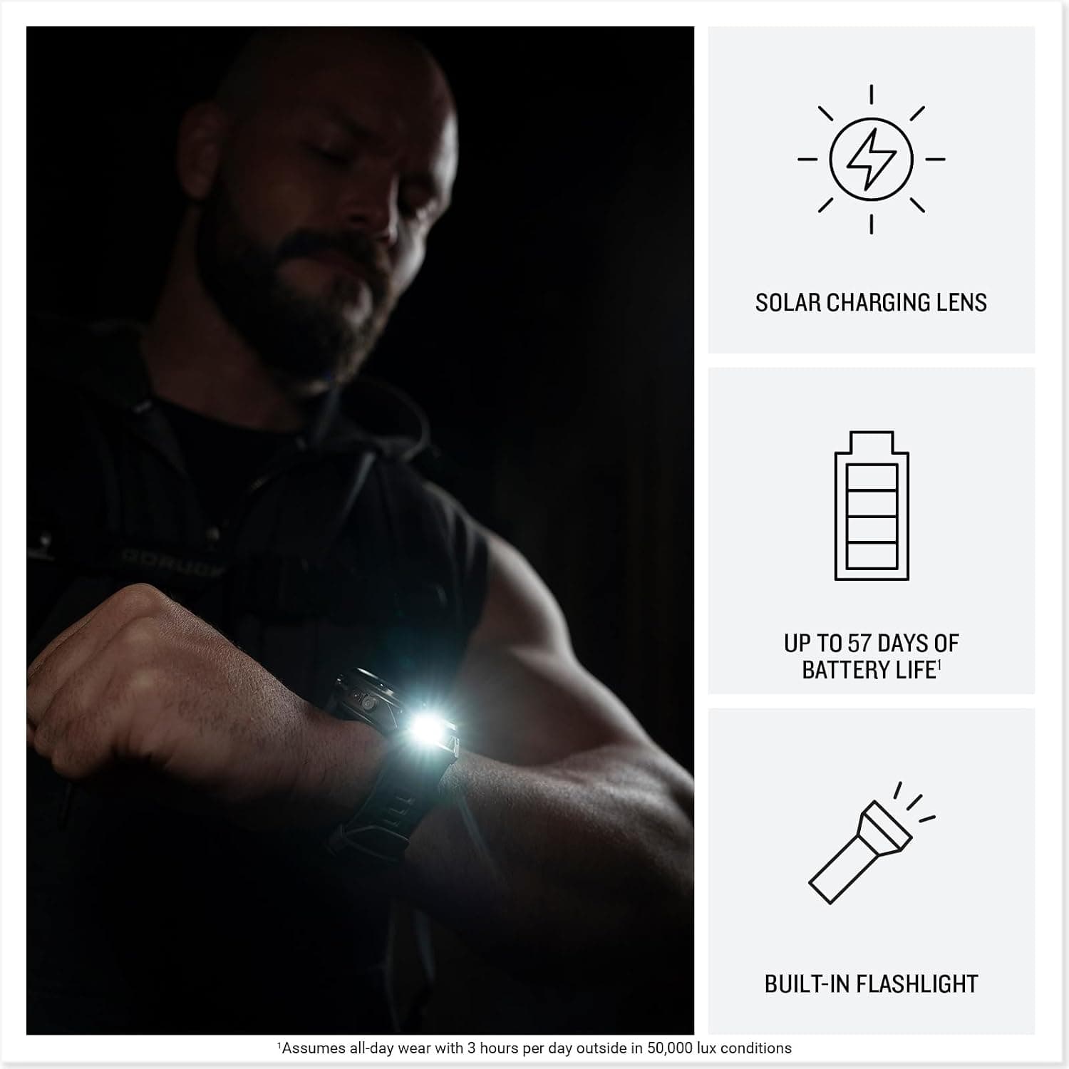 ساعت هوشمند Garmin تیتانیومی با بند سیلیکونی خاکستری مدل Fenix 9 Pro Solar 51mm ساعت هوشمند Garmin تیتانیومی با بند سیلیکونی خاکستری مدل Fenix 9 Pro Solar 51mm