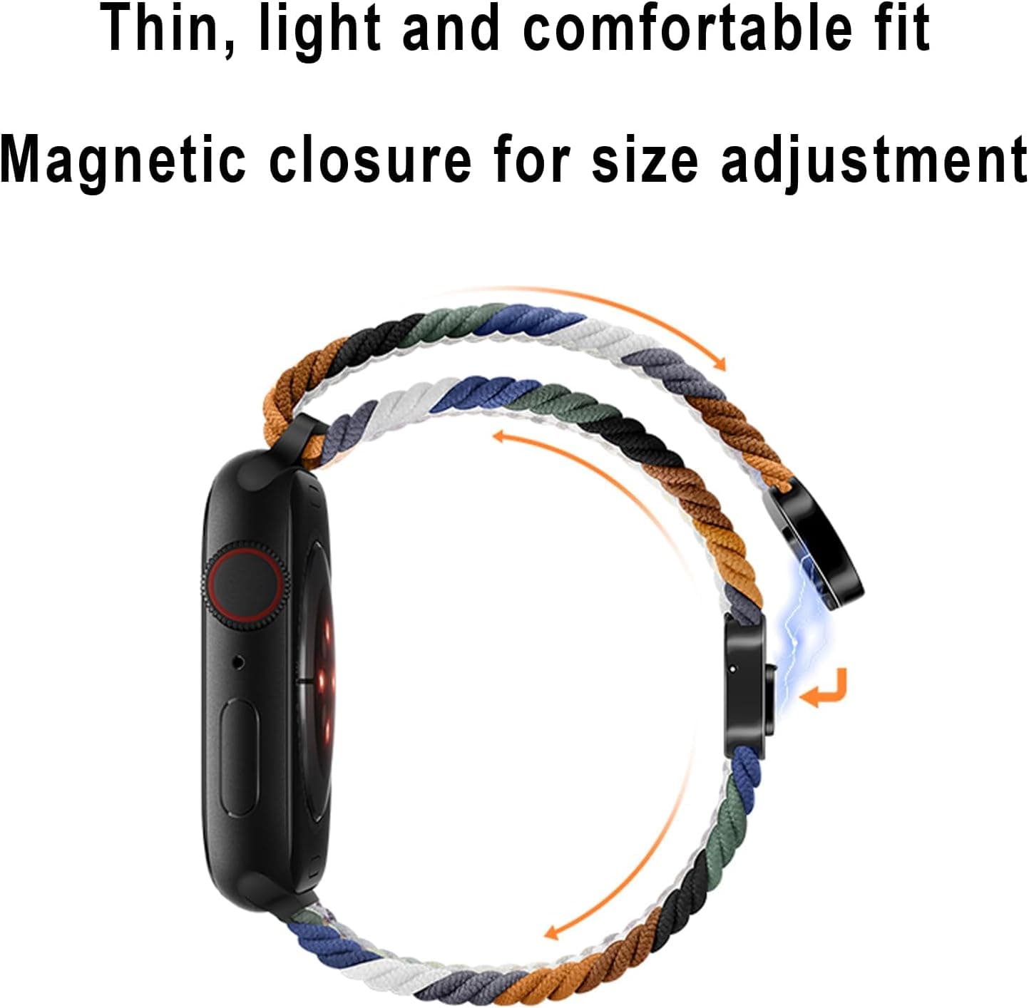 بند ساعت زنانه gratulatio نایلونی کشسان مغناطیسی سازگار با Apple Watch 40mm تا 49mm بند ساعت زنانه gratulatio نایلونی کشسان مغناطیسی سازگار با Apple Watch 40mm تا 49mm