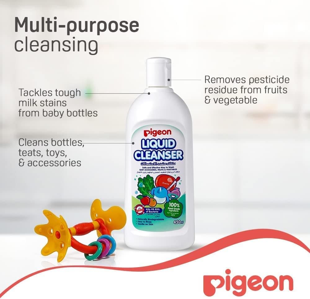 مایع شستشوی لوازم کودک، میوه و سبزی Pigeon سفید 450ml 2 عددی مایع شستشوی لوازم کودک، میوه و سبزی Pigeon سفید 450ml 2 عددی