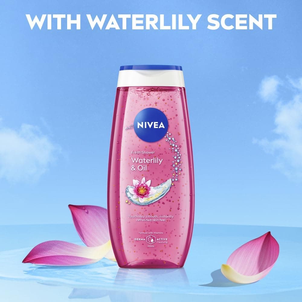 ژل شستوشوی بدن Nivea با عصاره نیلوفر آبی و روغن، 250ml ژل شستوشوی بدن Nivea با عصاره نیلوفر آبی و روغن، 250ml