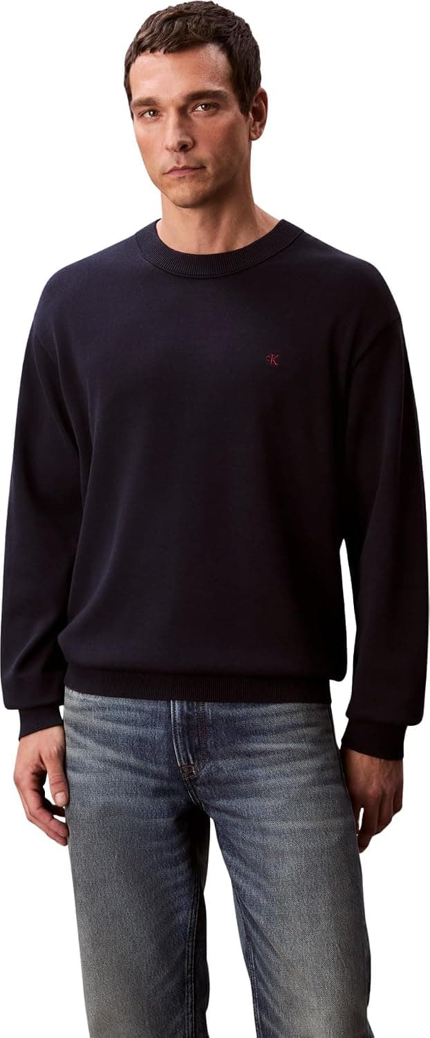 پلیور مردانه Calvin Klein نخی ریلکس یقه گرد آستین بلند پلیور مردانه Calvin Klein نخی ریلکس یقه گرد آستین بلند