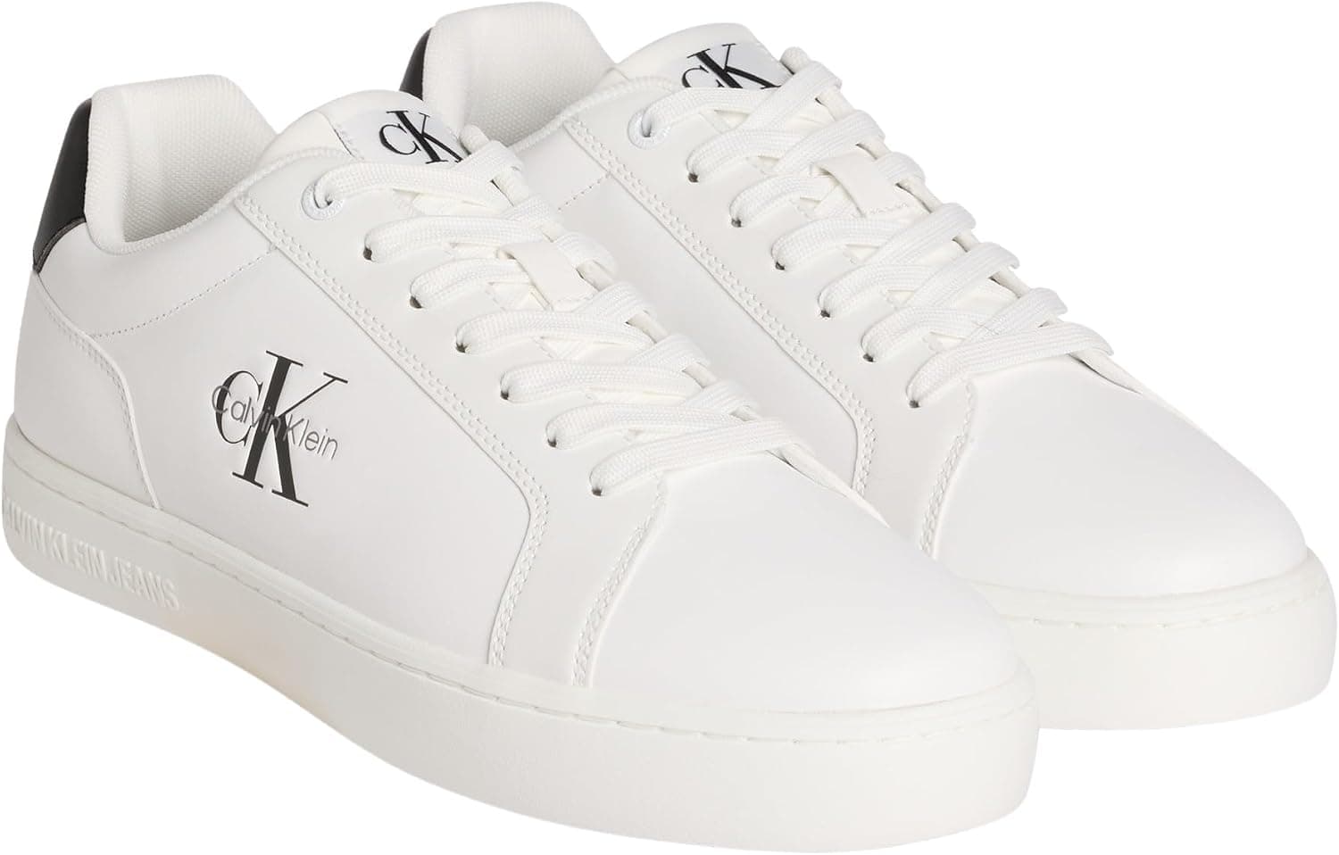 کفش کتانی Calvin Klein چرمی بندی با زیره تخت و طرح CK مدل CLASSIC CUPSOLE MONO LTH کفش کتانی Calvin Klein چرمی بندی با زیره تخت و طرح CK مدل CLASSIC CUPSOLE MONO LTH