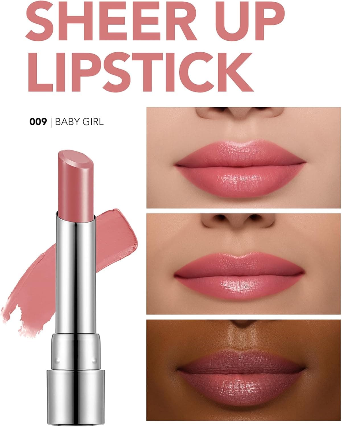 رژ لب Flormar Sheer Up نیمهشفاف مرطوبکننده براق مدل 009 Baby Girl رژ لب Flormar Sheer Up نیمهشفاف مرطوبکننده براق مدل 009 Baby Girl