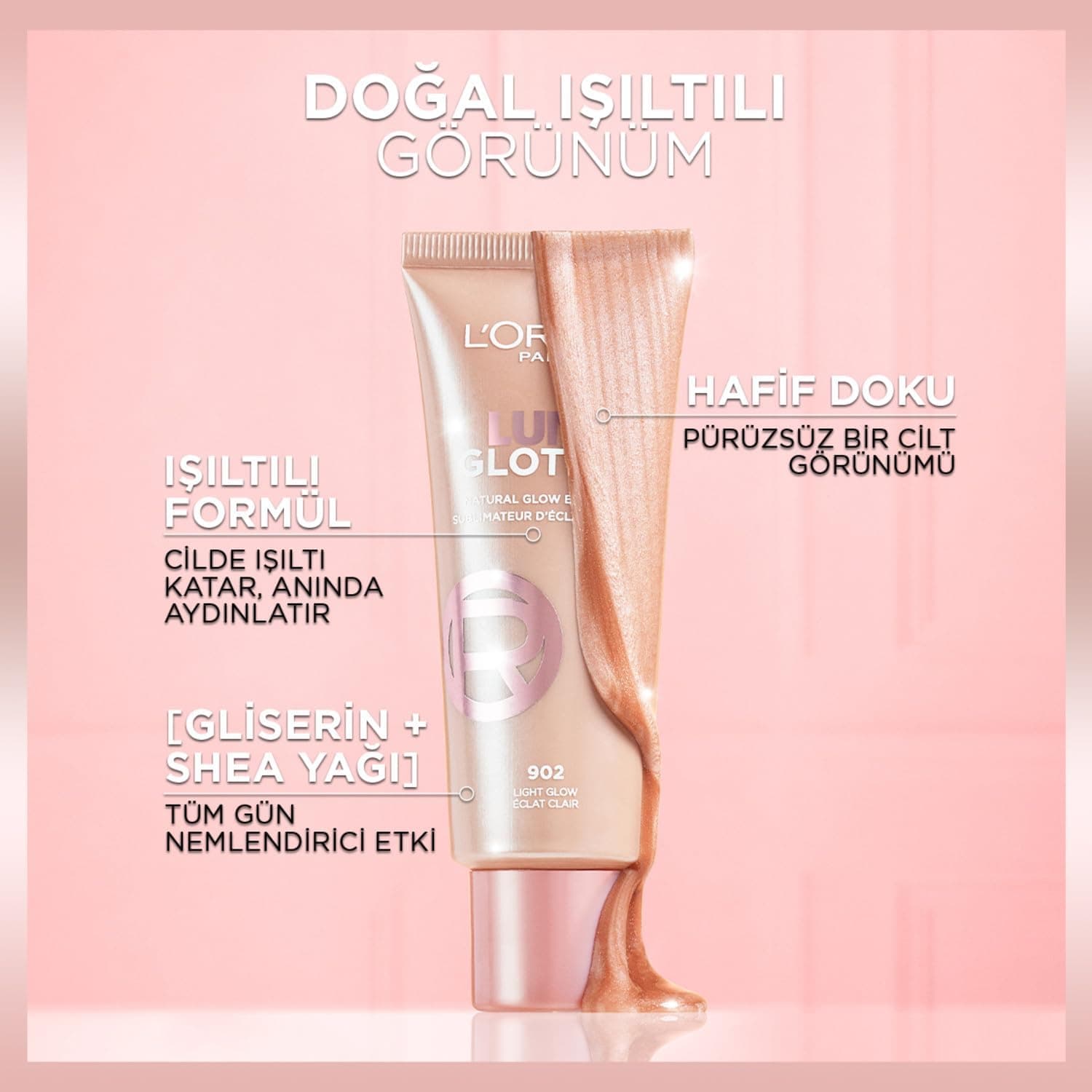 لوسیون روشنکننده با درخشش طبیعی L'Oreal Paris Glotion All-In-One رنگ 902 Light Glow 40 ml لوسیون روشنکننده با درخشش طبیعی L'Oreal Paris Glotion All-In-One رنگ 902 Light Glow 40 ml