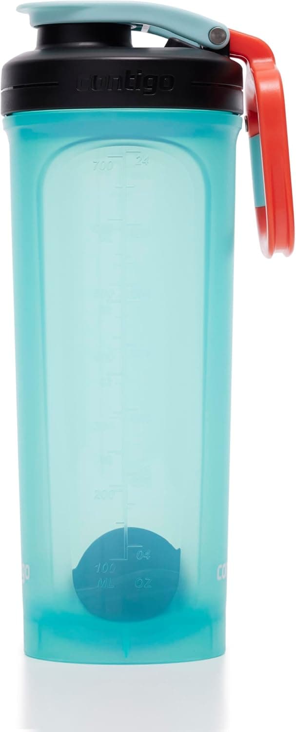 قمقمه و شیکر ورزشی Contigo Shake Go 820ML فیروزهای قمقمه و شیکر ورزشی Contigo Shake Go 820ML فیروزهای