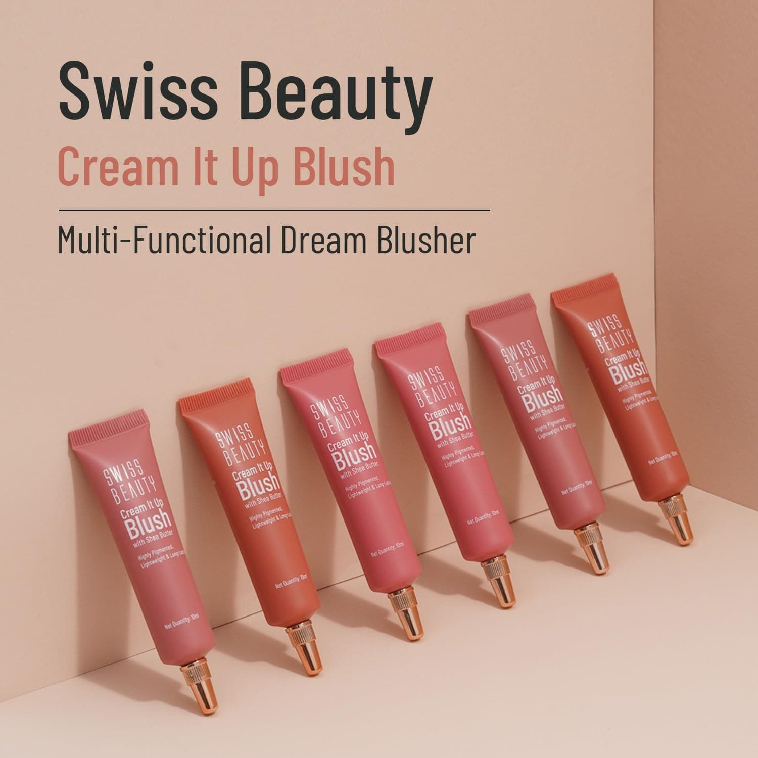 رژگونه چندمنظوره SWISS BEAUTY مدل Cream It Up حاوی کره شی Shade-03 Cheeky Peach 10ml رژگونه چندمنظوره SWISS BEAUTY مدل Cream It Up حاوی کره شی Shade-03 Cheeky Peach 10ml