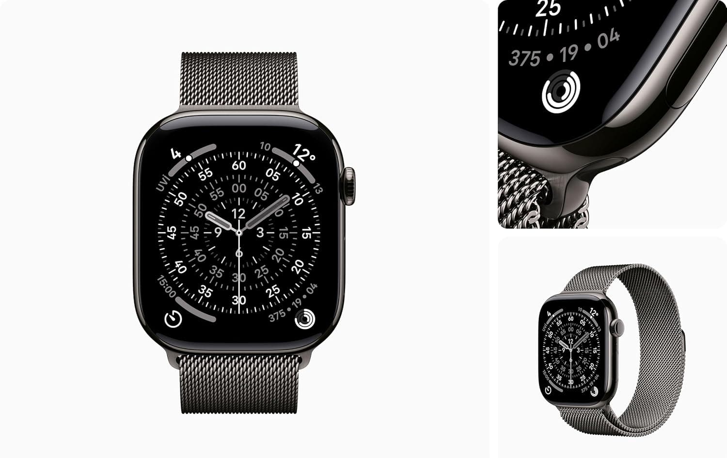 ساعت هوشمند Apple Watch Series 11 GPS + Cellular با قاب تیتانیومی اردوازی 42 mm و بند ورزشی مشکی S/M ساعت هوشمند Apple Watch Series 11 GPS + Cellular با قاب تیتانیومی اردوازی 42 mm و بند ورزشی مشکی S/M