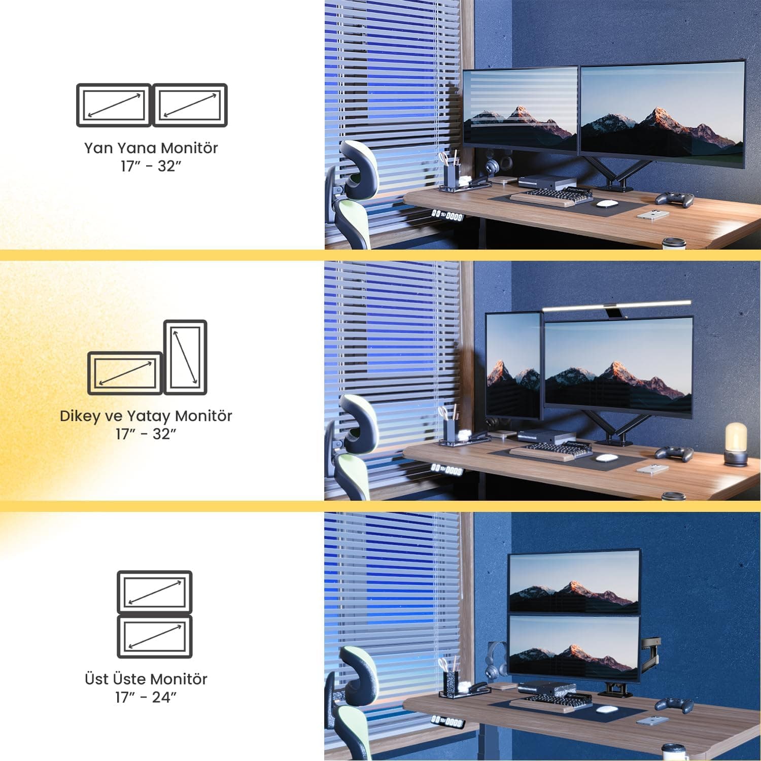 پایه مانیتور دو بازویی ergoflex مدل North Bayou NB A5C مشکی، مناسب 17-32 inch با ظرفیت 2-9 kg پایه مانیتور دو بازویی ergoflex مدل North Bayou NB A5C مشکی، مناسب 17-32 inch با ظرفیت 2-9 kg