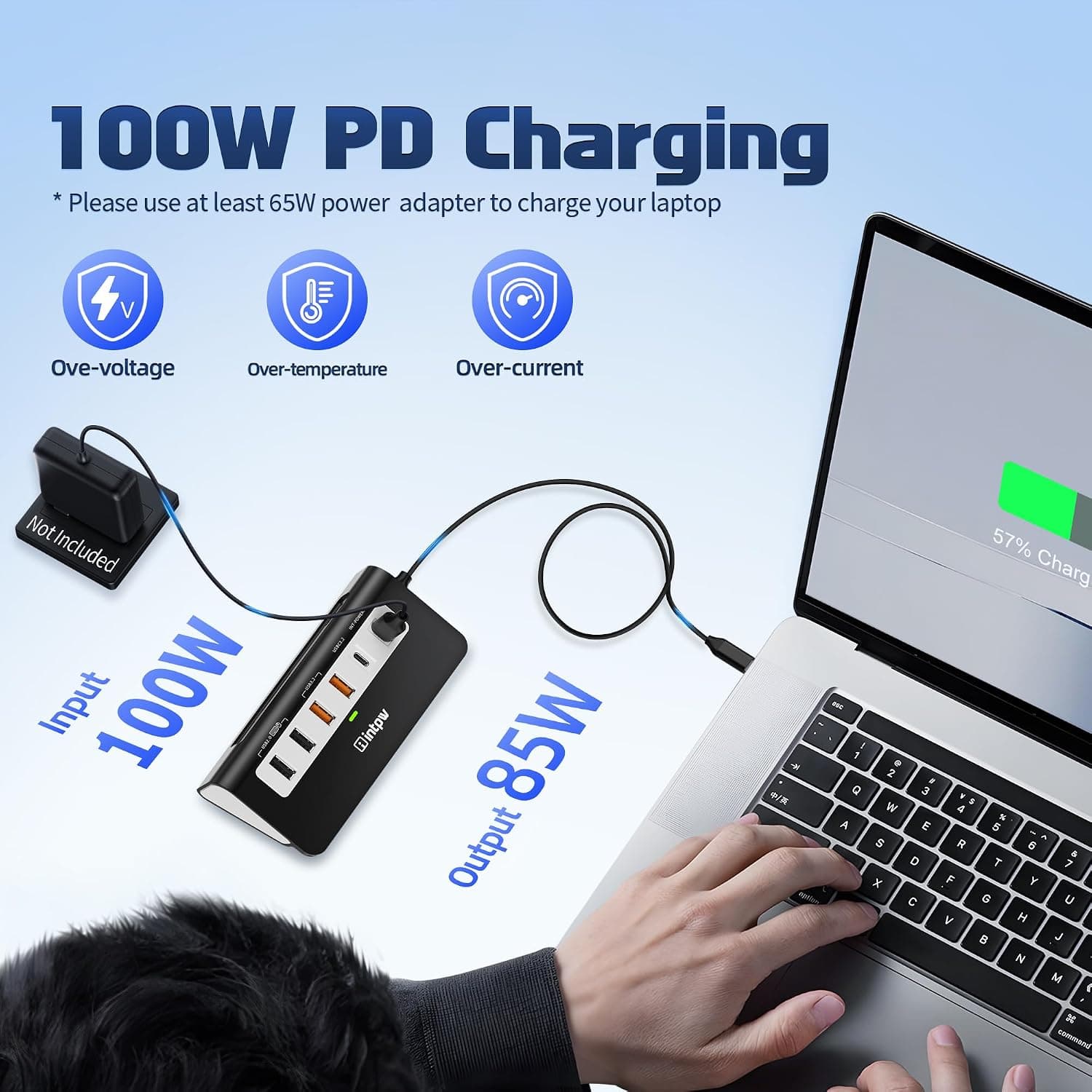 هاب USB-C intpw 9 در 1 با HDMI 4K@60Hz و PD 100W هاب USB-C intpw 9 در 1 با HDMI 4K@60Hz و PD 100W
