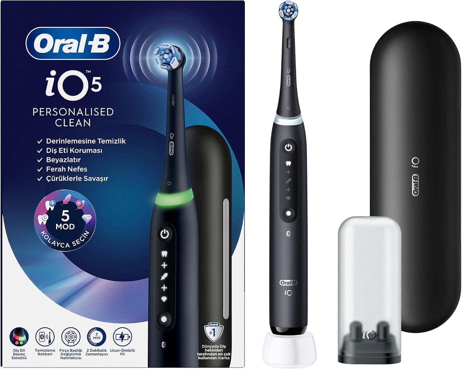 مسواک برقی Oral-B مشکی با فناوری هوش مصنوعی مدل iO 5 مسواک برقی Oral-B مشکی با فناوری هوش مصنوعی مدل iO 5