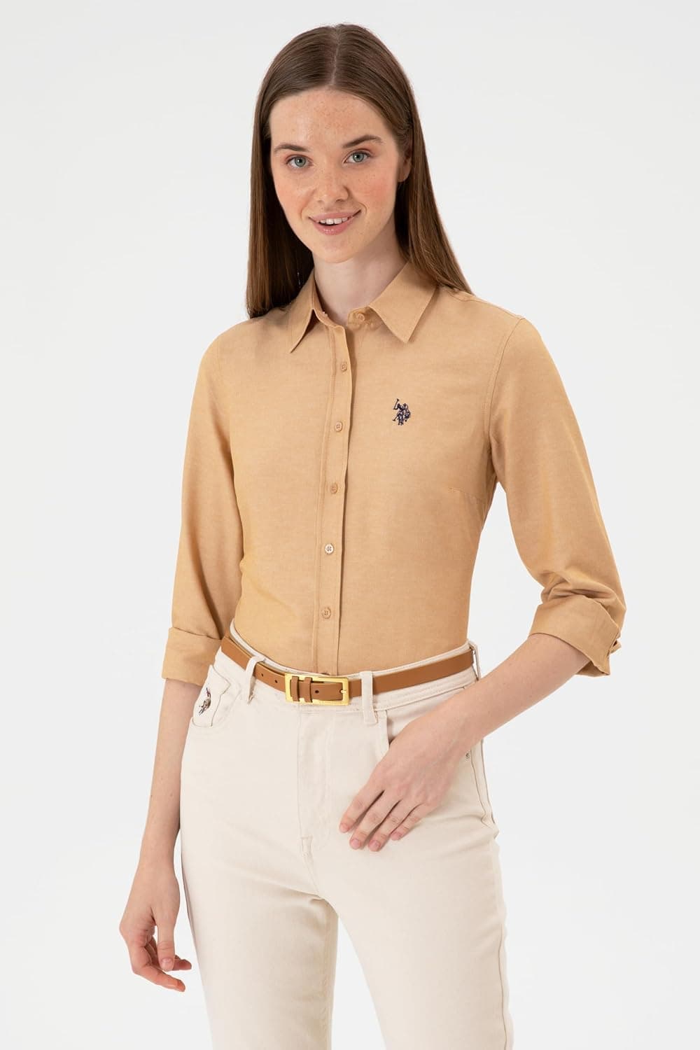 پیراهن زنانه U.S. POLO ASSN. شتری بیسیک مدل 50316711-VR015 پیراهن زنانه U.S. POLO ASSN. شتری بیسیک مدل 50316711-VR015