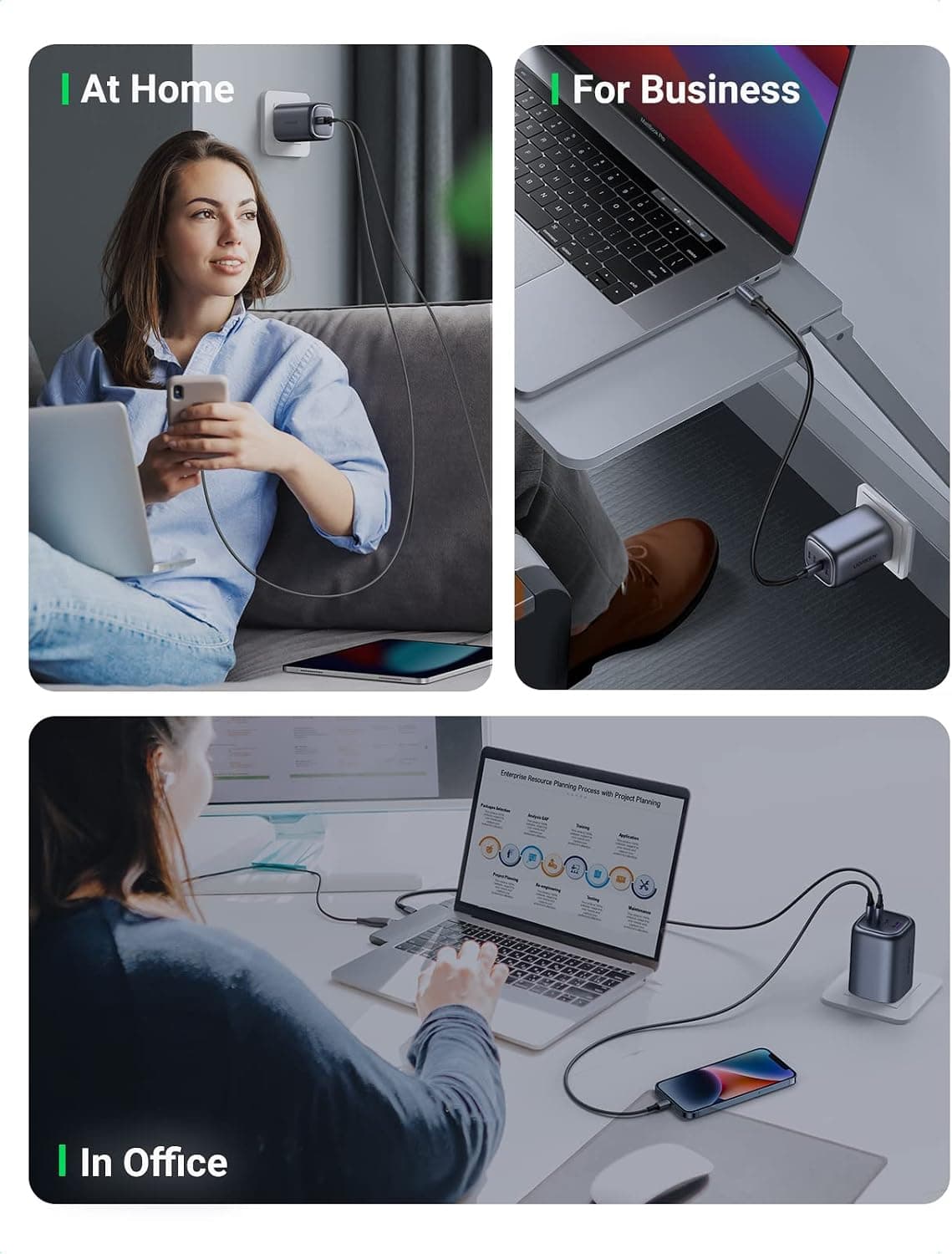 شارژر دیواری 4 پورت USB-C UGREEN Nexode 100W GaN شارژر دیواری 4 پورت USB-C UGREEN Nexode 100W GaN