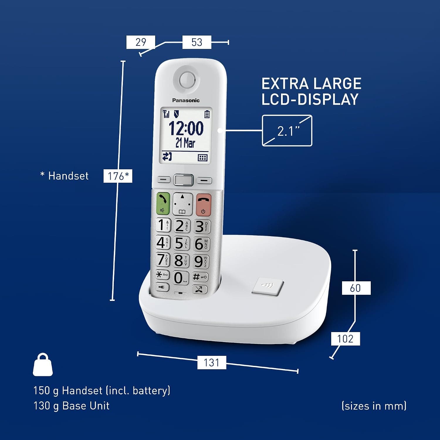 تلفن بیسیم Panasonic با منشی تلفنی و نمایشگر LCD، چراغقوه، سازگار با سمعک، سفید و نقرهای مدل KX-TGU410EXW تلفن بیسیم Panasonic با منشی تلفنی و نمایشگر LCD، چراغقوه، سازگار با سمعک، سفید و نقرهای مدل KX-TGU410EXW