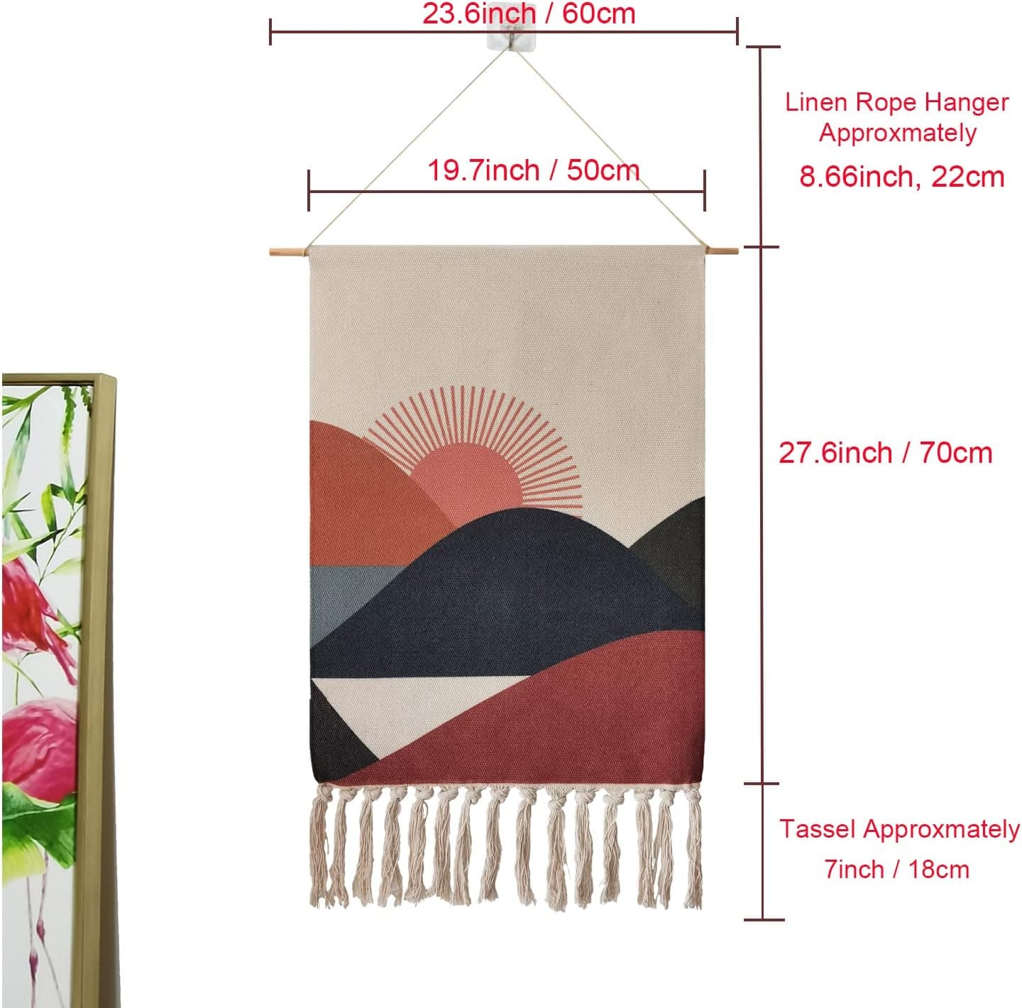 تابلو دیواری Hangdii ماکرامه بافت منظره کوه مراکشی 20''x34'' طلوع خورشید تابلو دیواری Hangdii ماکرامه بافت منظره کوه مراکشی 20''x34'' طلوع خورشید