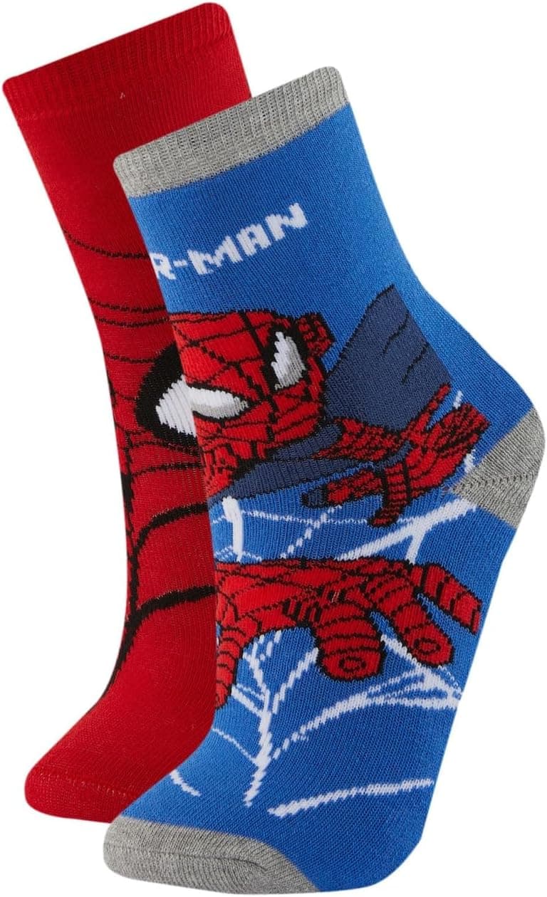 جوراب پسرانه DeFacto Marvel Spiderman پنبهای زمستانی ۲ عددی جوراب پسرانه DeFacto Marvel Spiderman پنبهای زمستانی ۲ عددی