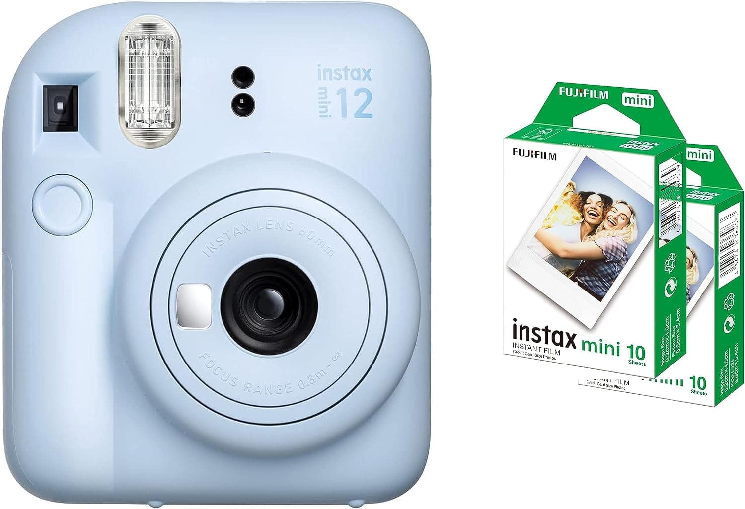 دوربین چاپ سریع Fujifilm Instax Mini 12 آبی پاستلی بههمراه 2 بسته فیلم دوربین چاپ سریع Fujifilm Instax Mini 12 آبی پاستلی بههمراه 2 بسته فیلم
