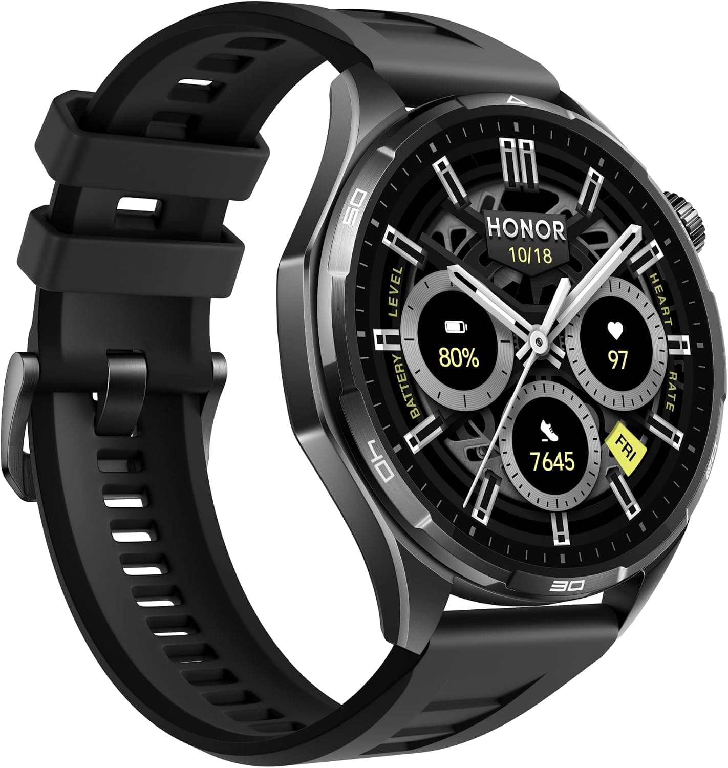 ساعت هوشمند HONOR، باتری ۳۵ روزه، GPS دو بانده، ۱۲۳ حالت ورزشی، نمایشگر AMOLED، پایش سلامت AI، مشکی سایهای ساعت هوشمند HONOR، باتری ۳۵ روزه، GPS دو بانده، ۱۲۳ حالت ورزشی، نمایشگر AMOLED، پایش سلامت AI، مشکی سایهای