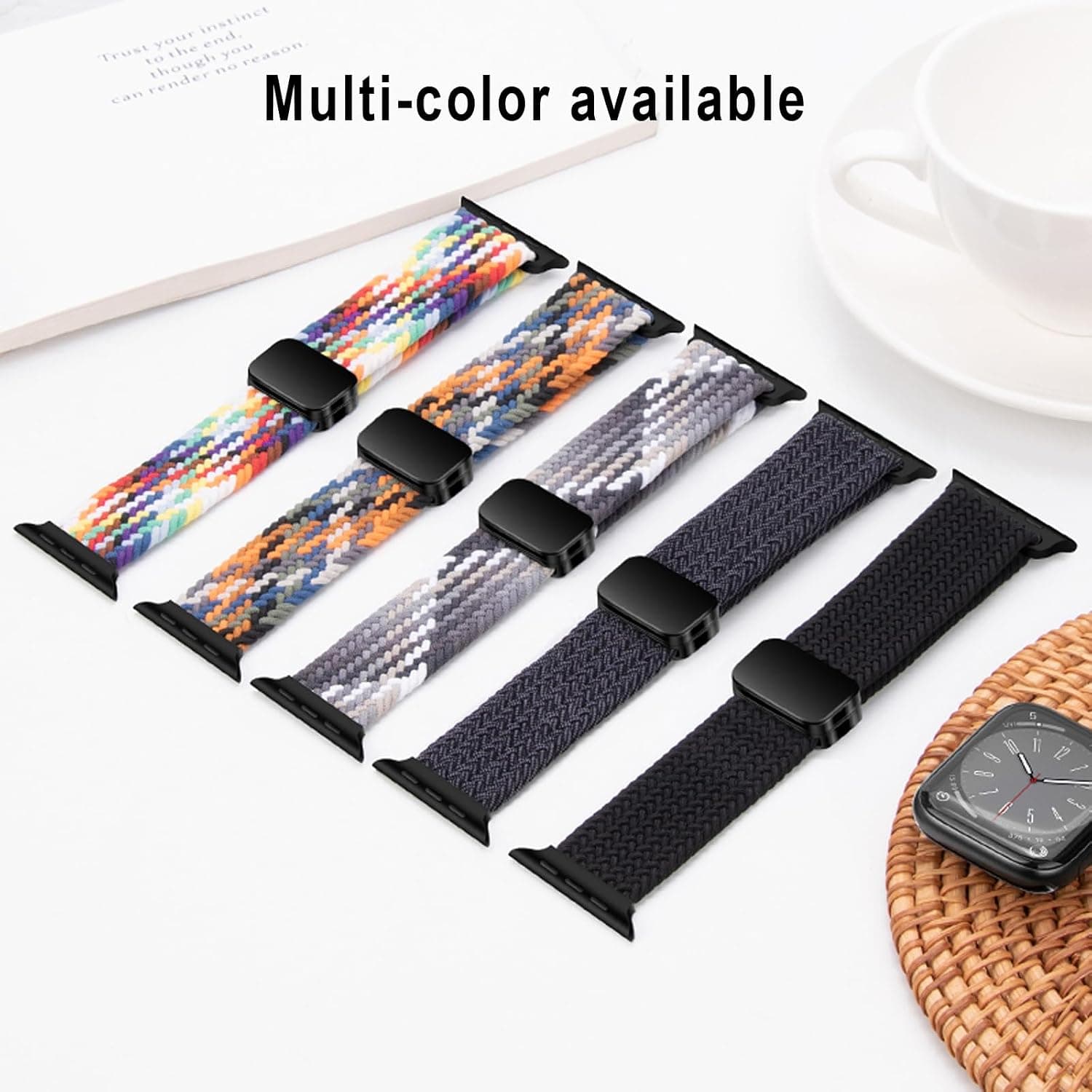 بند ساعت زنانه gratulatio نایلونی کشسان مغناطیسی سازگار با Apple Watch 40mm تا 49mm بند ساعت زنانه gratulatio نایلونی کشسان مغناطیسی سازگار با Apple Watch 40mm تا 49mm