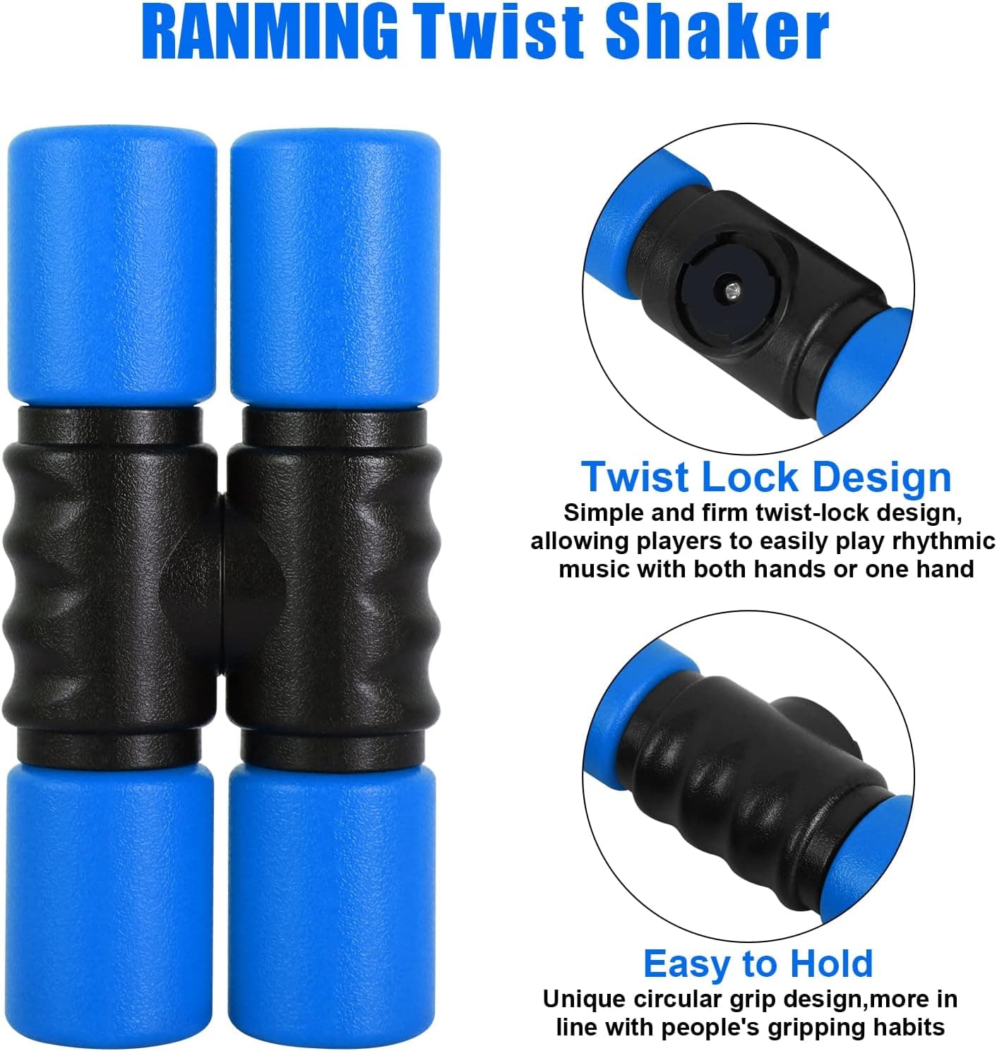 شیکر RANMING Twist Shaker دو ردیفه ABS با صدای متوسط آبی شیکر RANMING Twist Shaker دو ردیفه ABS با صدای متوسط آبی