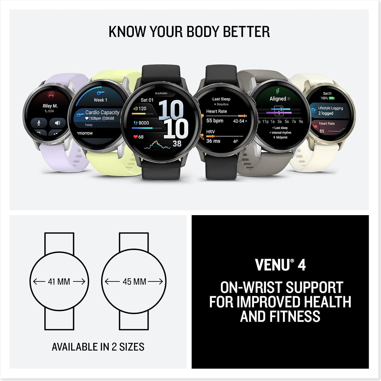 ساعت هوشمند Garmin با بند سیلیکونی نقرهای و زرد مدل Venu 4-45 mm ساعت هوشمند Garmin با بند سیلیکونی نقرهای و زرد مدل Venu 4-45 mm