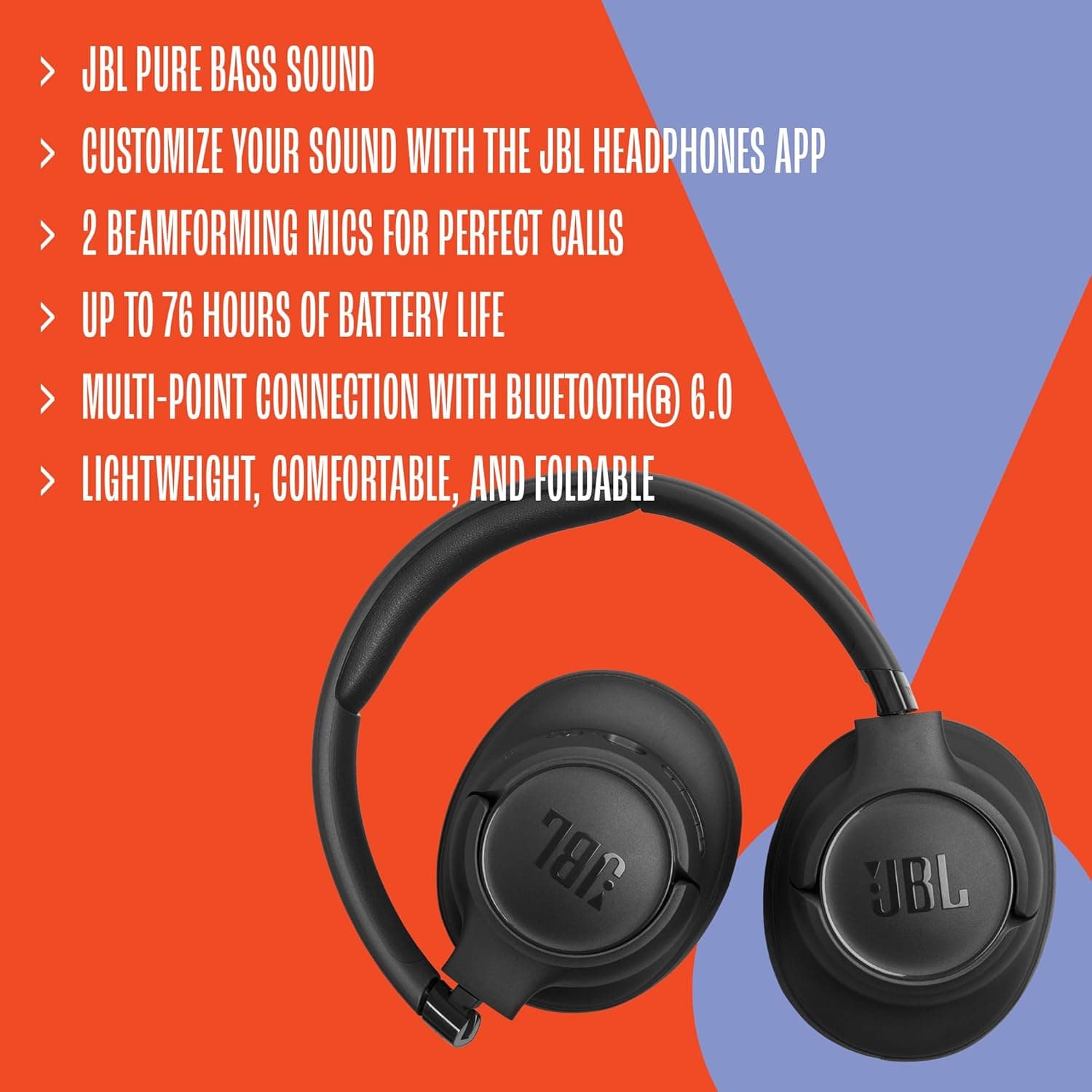 هدفون بیسیم JBL سفید مدل Tune 730BT CT, OE هدفون بیسیم JBL سفید مدل Tune 730BT CT, OE