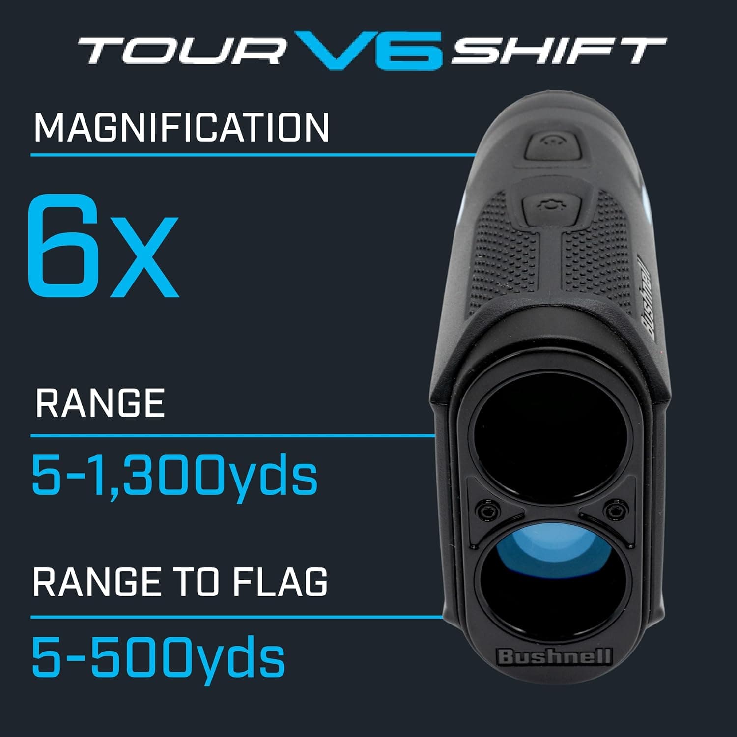 فاصلهیاب لیزری گلف Bushnell Golf Tour V6 Shift با جبران شیب و قفل پرچم لرزشی، برد 1300-Yard فاصلهیاب لیزری گلف Bushnell Golf Tour V6 Shift با جبران شیب و قفل پرچم لرزشی، برد 1300-Yard