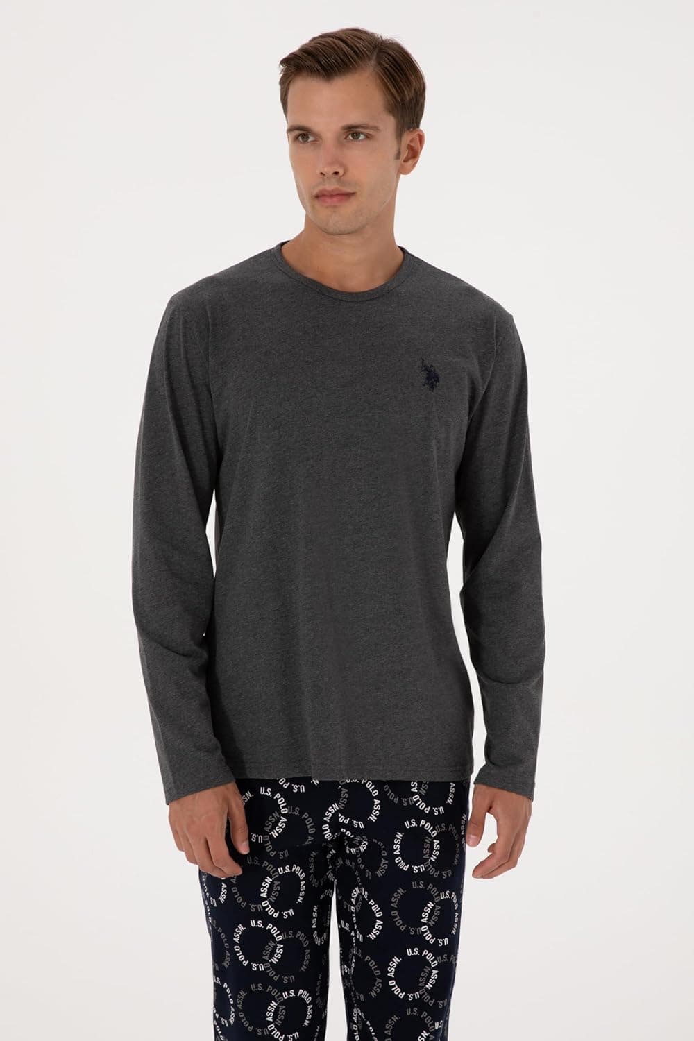 ست پیژامه مردانه U.S. POLO ASSN. خاکستری آنتراسیت ملانژ مدل 50318609-VR081 ست پیژامه مردانه U.S. POLO ASSN. خاکستری آنتراسیت ملانژ مدل 50318609-VR081