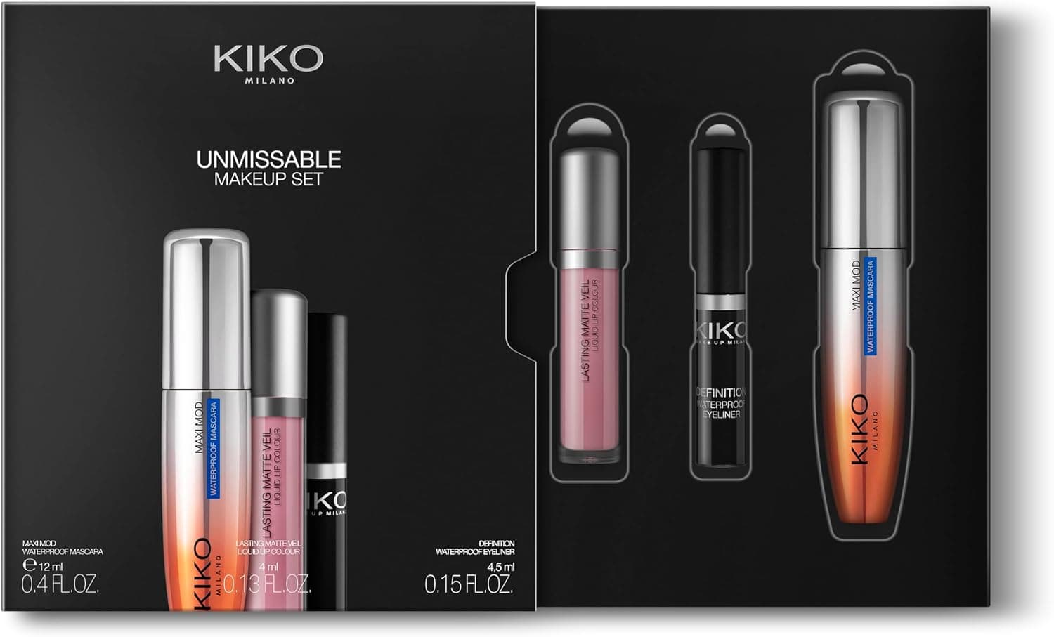 ست آرایشی Kiko Milano شامل ریمل و خط چشم ضدآب و رژلب مایع مات ست آرایشی Kiko Milano شامل ریمل و خط چشم ضدآب و رژلب مایع مات