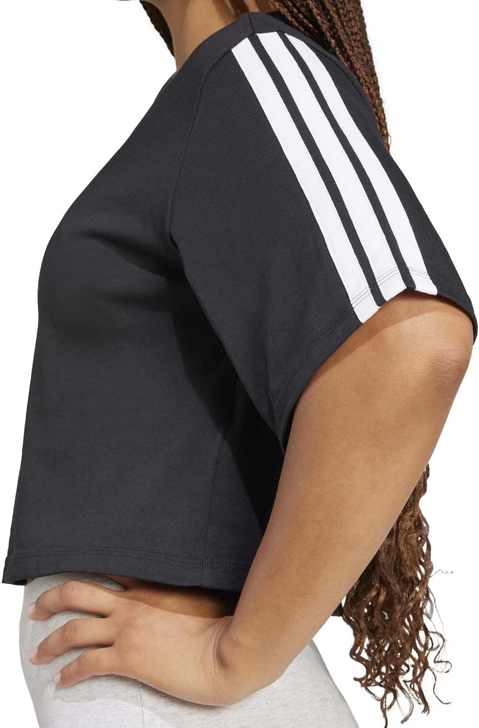 تیشرت زنانه adidas Essentials 3-Stripes نخی گشاد تیشرت زنانه adidas Essentials 3-Stripes نخی گشاد