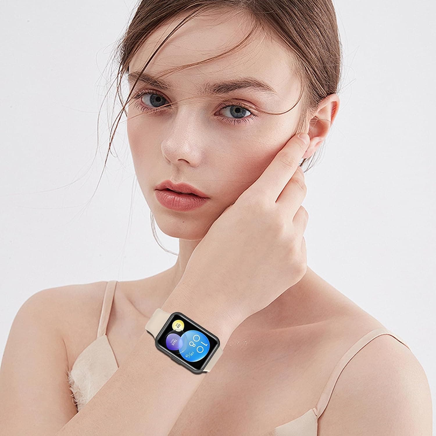 بند یدکی ساعت Wownadu سیلیکونی سازگار با Huawei Watch Fit 2/Active/Elegant زنانه و مردانه سفید Lunar بدون ساعت بند یدکی ساعت Wownadu سیلیکونی سازگار با Huawei Watch Fit 2/Active/Elegant زنانه و مردانه سفید Lunar بدون ساعت