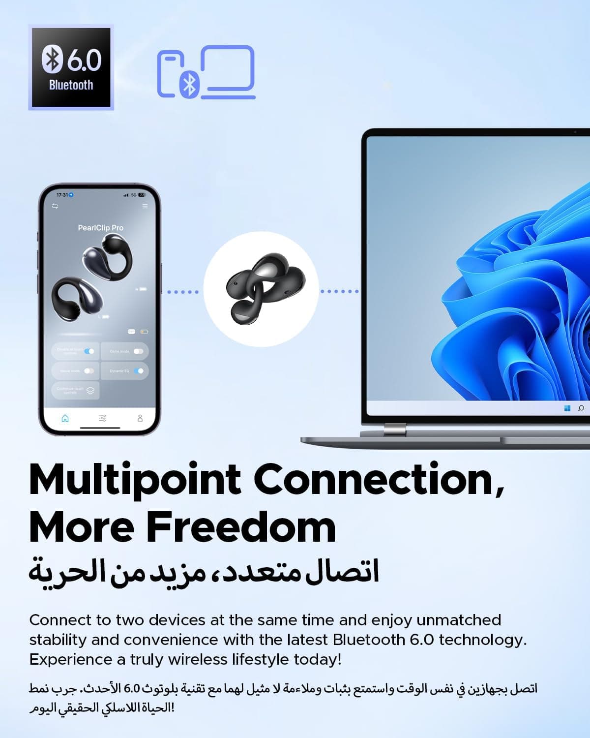 ایرباد گوشباز SoundPEATS PearlClip Pro BT 5.4 IPX5 پخش ۲۴ ساعته ایرباد گوشباز SoundPEATS PearlClip Pro BT 5.4 IPX5 پخش ۲۴ ساعته