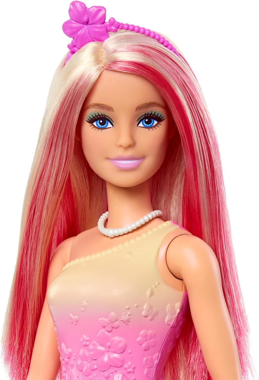 عروسک Barbie رویال با موهای صورتی و بلوند، دامن پروانهای و لوازم جانبی عروسک Barbie رویال با موهای صورتی و بلوند، دامن پروانهای و لوازم جانبی