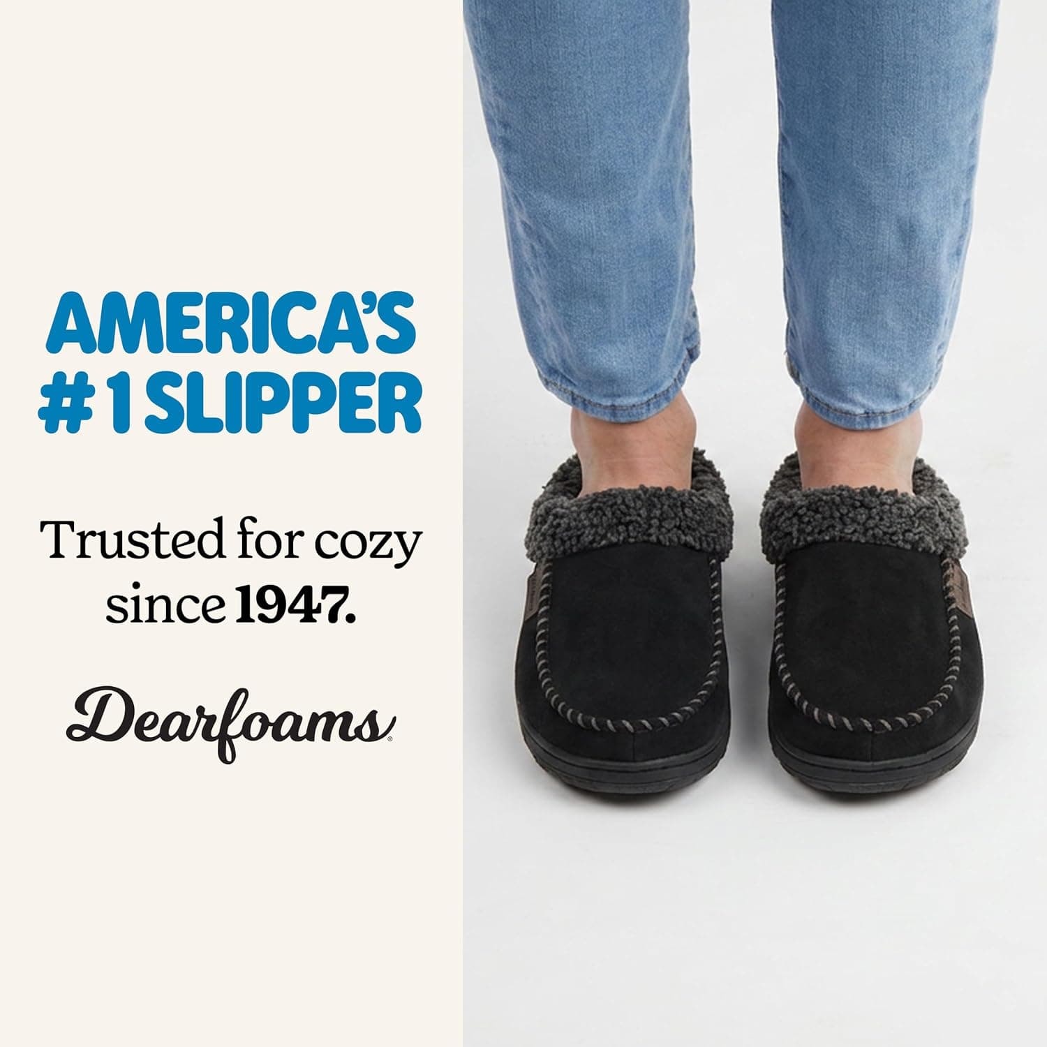 دمپایی مردانه Dearfoams Clog جیر مایکروفایبر با دوخت Whipstitch دمپایی مردانه Dearfoams Clog جیر مایکروفایبر با دوخت Whipstitch