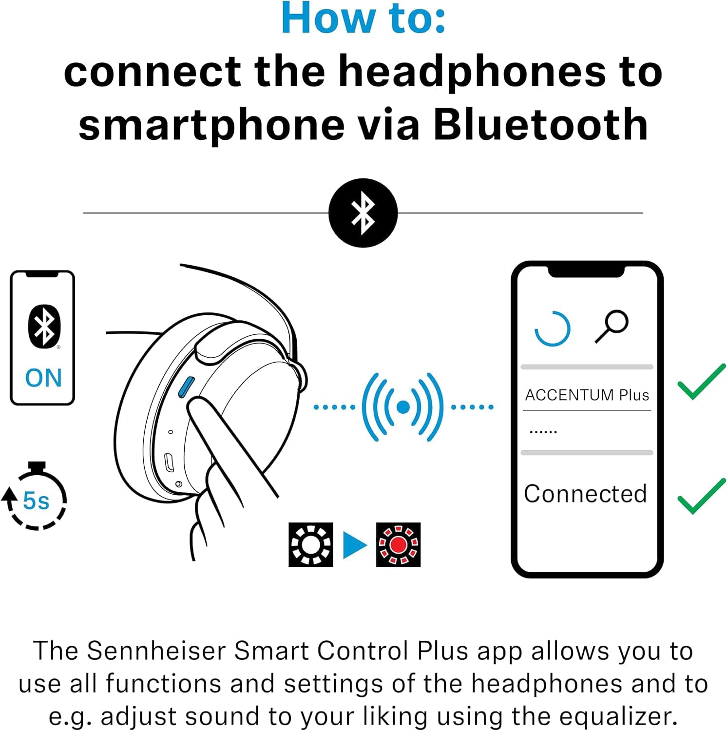 هدفون بیسیم Sennheiser ACCENTUM Plus مشکی با حذف نویز هیبریدی تطبیقی هدفون بیسیم Sennheiser ACCENTUM Plus مشکی با حذف نویز هیبریدی تطبیقی
