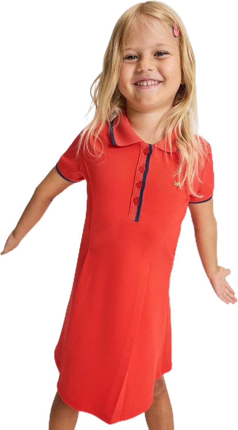 پیراهن دخترانه U.S. POLO ASSN. بافت قرمز فرم A یقه پولو مدل 50325673 VR213 پیراهن دخترانه U.S. POLO ASSN. بافت قرمز فرم A یقه پولو مدل 50325673 VR213