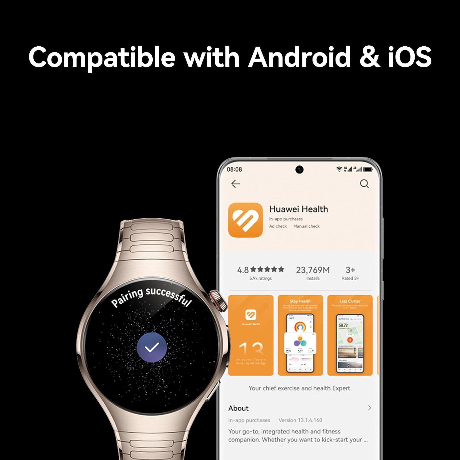 ساعت هوشمند HUAWEI WATCH 5 با فناوری سنجش چندگانه X-TAP، بنفش متالیک ساعت هوشمند HUAWEI WATCH 5 با فناوری سنجش چندگانه X-TAP، بنفش متالیک