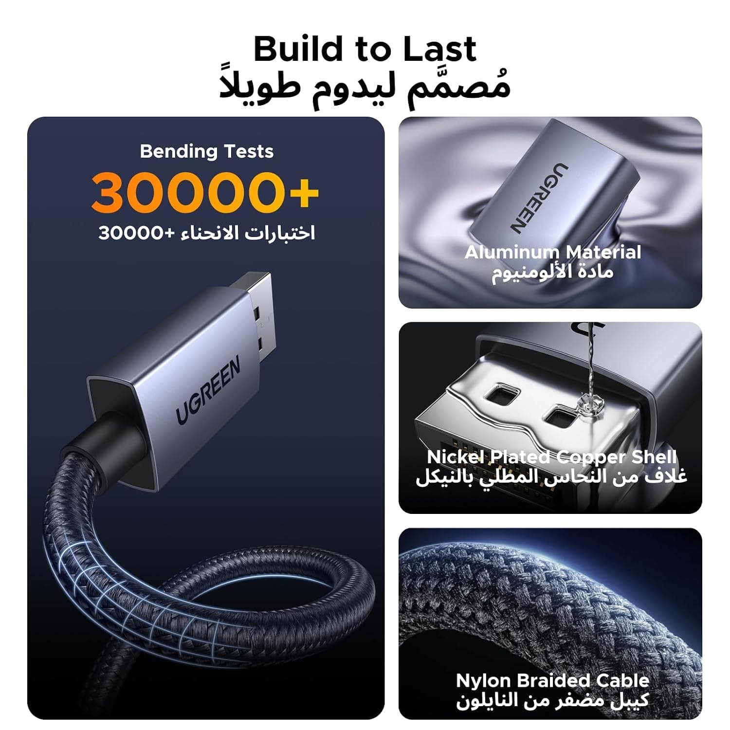 تبدیل DisplayPort به HDMI نر به ماده UGREEN مناسب HP/Dell مدل 0.2M تبدیل DisplayPort به HDMI نر به ماده UGREEN مناسب HP/Dell مدل 0.2M