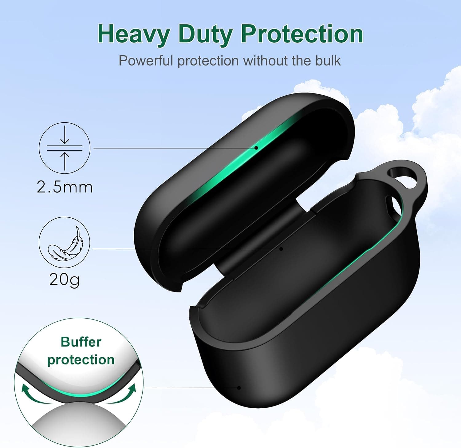 قاب R-fun سیلیکونی نرم مدل AirPods Pro 3 مشکی قاب R-fun سیلیکونی نرم مدل AirPods Pro 3 مشکی