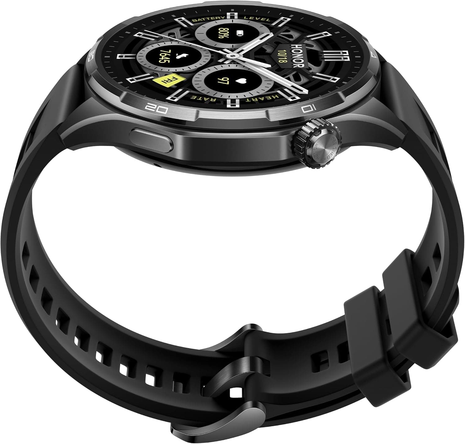 ساعت هوشمند HONOR، باتری ۳۵ روزه، GPS دو بانده، ۱۲۳ حالت ورزشی، نمایشگر AMOLED، پایش سلامت AI، مشکی سایهای ساعت هوشمند HONOR، باتری ۳۵ روزه، GPS دو بانده، ۱۲۳ حالت ورزشی، نمایشگر AMOLED، پایش سلامت AI، مشکی سایهای