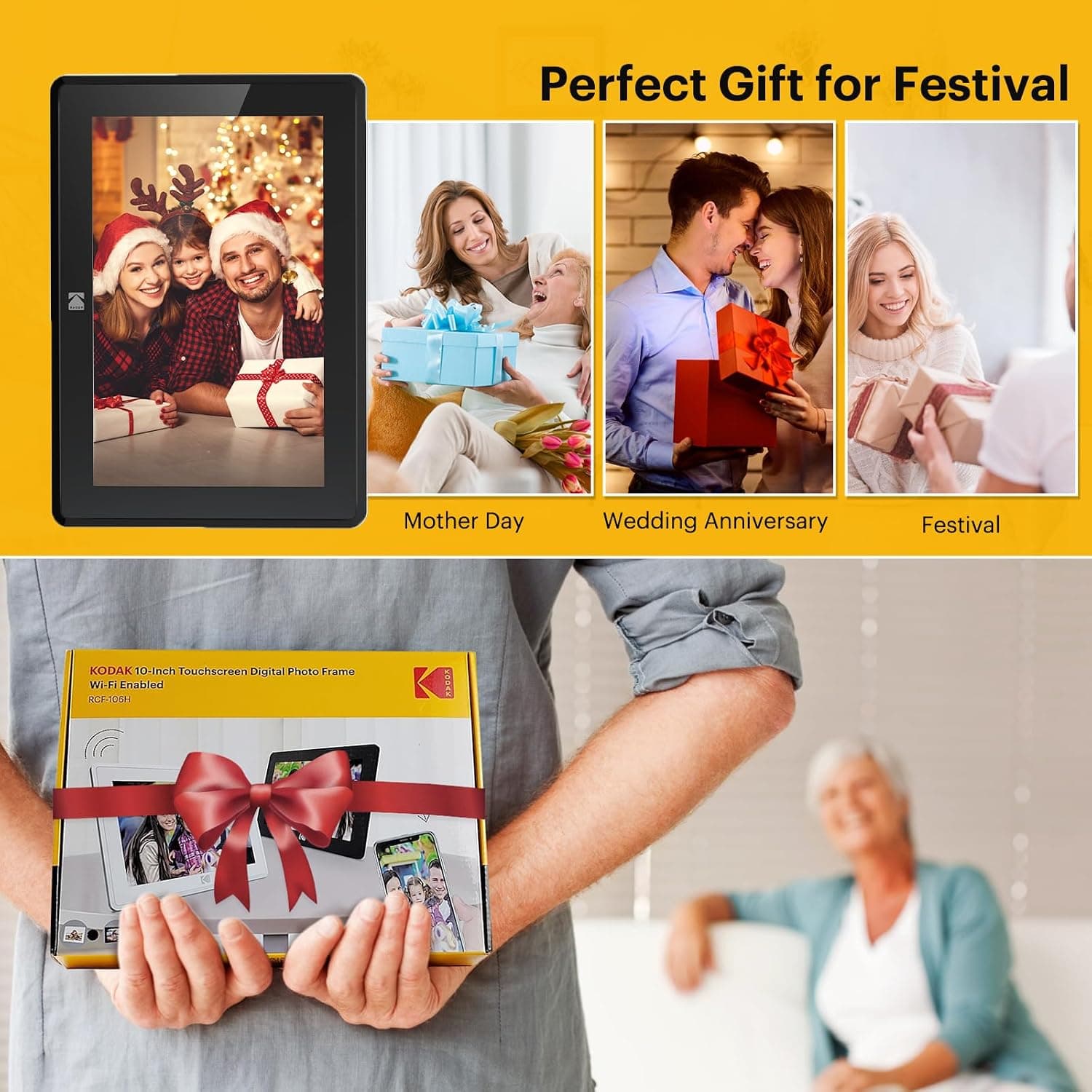 قاب عکس دیجیتال KODAK 10.1 اینچ WiFi لمسی IPS حافظه 16GB مشکی قاب عکس دیجیتال KODAK 10.1 اینچ WiFi لمسی IPS حافظه 16GB مشکی