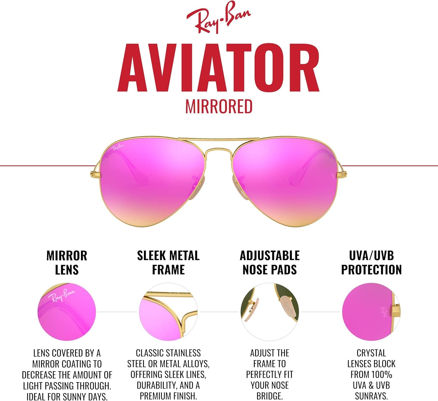 عینک آفتابی زنانه Ray-Ban خلبانی کلاسیک مدل RB3025 عینک آفتابی زنانه Ray-Ban خلبانی کلاسیک مدل RB3025
