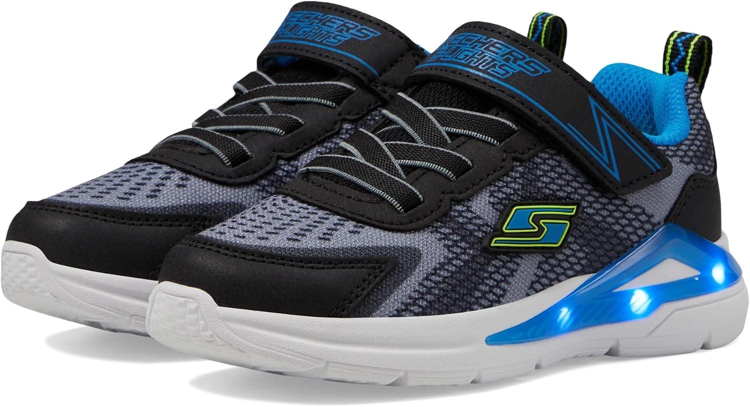 کفش پسرانه Skechers مشکی چراغدار Tri - Namics مدل 401660N BKYB کفش پسرانه Skechers مشکی چراغدار Tri - Namics مدل 401660N BKYB